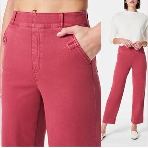 Spanx Stretch Twill Cropped Wide Leg Pant  Wild Rose Brand New Small